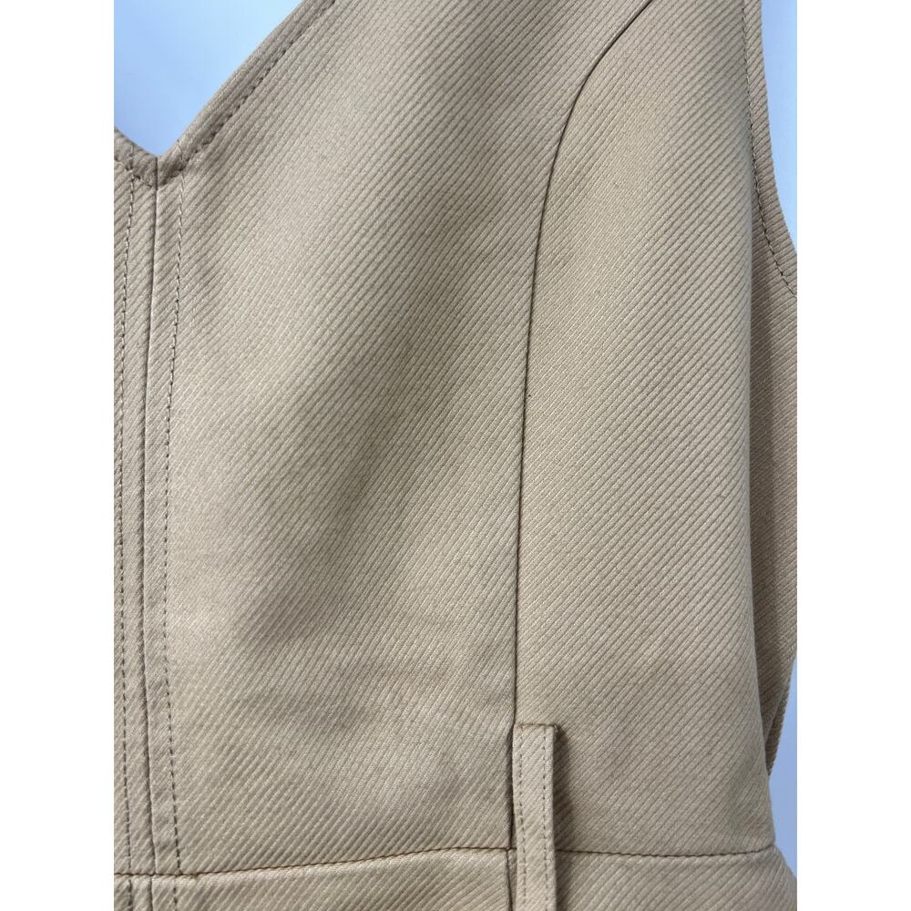 MOUSSY‎ Women's V Neck Belted Waist Denim Dress Sleeveless Solid Khaki Size S 1 - Picture 8 of 9